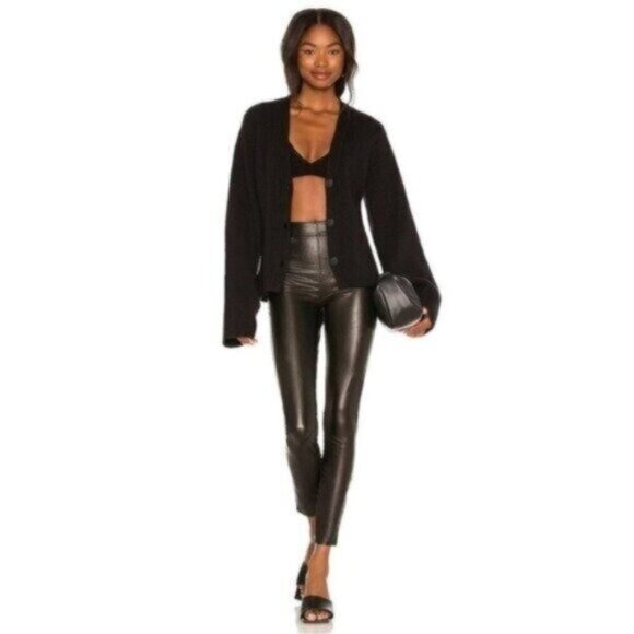 Spanx Faux Leather High Rise Jeggings Pull On Pants Contemporary Stretch - Picture 1 of 10